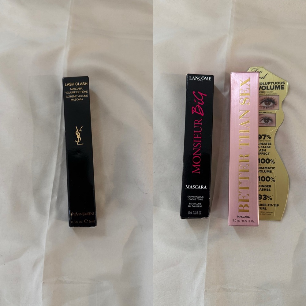 Lancome, too faced + ysl mascara